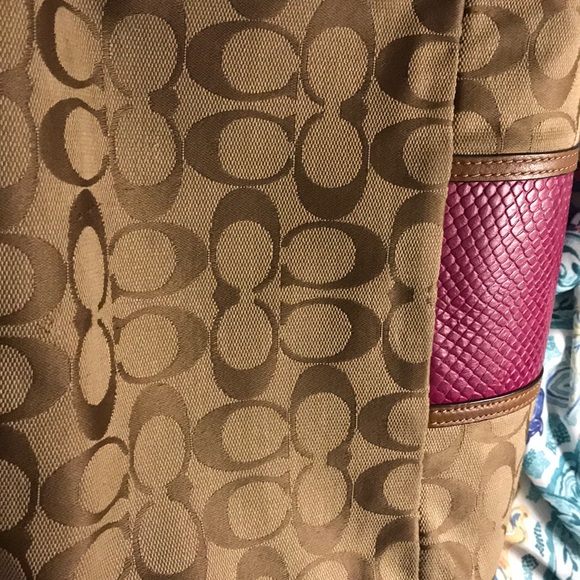 Coach Snake Raspberry Center Purse - Picture 4 of 4